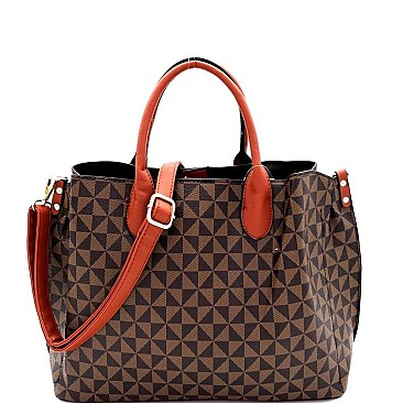 Monogram Padlock Satchel Crossbody 2Pc SET