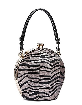 Zebra Print Ball Shaped Satchel