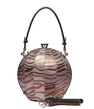 Zebra Print Ball Shaped Satchel