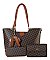 3 in 1 Monogram Tasseled Handbag Wallet Set