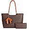 3 in 1 Monogram Tasseled Handbag Wallet Set