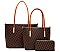 3IN1 FASHION CHECKERED DESIGN SHOPPER BAG WITH MATCHING BAG AND WALLET