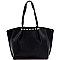 Leopard Print Stud Accent 2 in 1 Shopper Tote