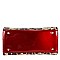 2-Way Leopard Print 2 in 1 Patent Wing Satchel Wristlet SET