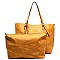 2 in 1 Textured Faux-leather Tote