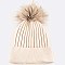 Raccoon Fur PomPom Wool Blend Beanie LA-EXP1009