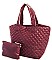 DESIGNER SOFT PADDED SHOPPER WITH COIN PURSE