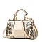 Patent Quality Embroidery Top Handle Satchel Bag
