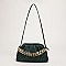 SOFT QUILTED LINKED CHAIN SATCHEL SHOULDER BAG