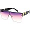 Pack of 12 Exposed Shield Sunglasses with Gold Detail Temples