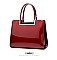 High Quality Metal Accent Patent Satchel