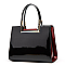 High Quality Metal Accent Patent Satchel
