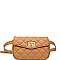 CHIC QUILT SMOOTH VEGAN LEATHER LUXURY ROXY BELT BAG JY16975-UE