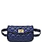 CHIC QUILT SMOOTH VEGAN LEATHER LUXURY ROXY BELT BAG JY16975-UE