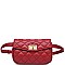 CHIC QUILT SMOOTH VEGAN LEATHER LUXURY ROXY BELT BAG JY16975-UE