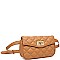 CHIC QUILT SMOOTH VEGAN LEATHER LUXURY ROXY BELT BAG JY16975-UE