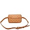 CHIC QUILT SMOOTH VEGAN LEATHER LUXURY ROXY BELT BAG JY16975-UE