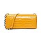 Long Crocodile Skin Cross-Body Shoulder Bag