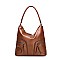Stylish Smooth Leather Dual Side Pockets Hobo