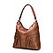 Stylish Smooth Leather Dual Side Pockets Hobo