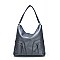Stylish Smooth Leather Dual Side Pockets Hobo