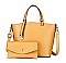 Stylish 2 In 1 Smooth Leather Satchel Clutch Set