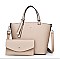 Stylish 2 In 1 Smooth Leather Satchel Clutch Set
