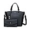 Stylish 2 In 1 Smooth Leather Satchel Clutch Set
