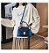 CROCODILE PRINT BUCKLED SCARFED CROSSBODY BAG