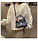 CROCODILE PRINT BUCKLED SCARFED CROSSBODY BAG