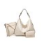 3-in-1 Hobo Shoulder Bag & Cross-Body With Wallet Set