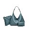 3-in-1 Hobo Shoulder Bag & Cross-Body With Wallet Set