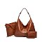 3-in-1 Hobo Shoulder Bag & Cross-Body With Wallet Set