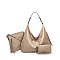 3-in-1 Hobo Shoulder Bag & Cross-Body With Wallet Set