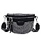 RHINESTONE ZIRCONIA CROSS-BODY & FANNY PACK