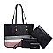 4 in 1 Trendy Striped Front Tote Bag & Clutch Set