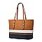 4 in 1 Trendy Striped Front Tote Bag & Clutch Set