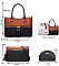 4 In 1 Stylish Two Tone Tote Bag & Clutch Set