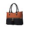 4 In 1 Stylish Two Tone Tote Bag & Clutch Set