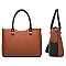 4 In 1 Stylish Two Tone Tote Bag & Clutch Set