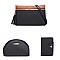 4 In 1 Stylish Two Tone Tote Bag & Clutch Set