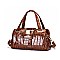 CROCODILE PRINT SMOOTH LEATHER TURN LOCK SATCHEL
