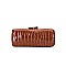 CROCODILE PRINT SMOOTH LEATHER TURN LOCK SATCHEL
