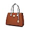 3 IN 1 TEXTURED LEATHER SATCHEL ANIMAL PRINT CLUTCH SET