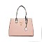 3 IN 1 TEXTURED LEATHER SATCHEL ANIMAL PRINT CLUTCH SET