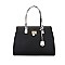 3 IN 1 TEXTURED LEATHER SATCHEL ANIMAL PRINT CLUTCH SET