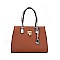 3 IN 1 TEXTURED LEATHER SATCHEL ANIMAL PRINT CLUTCH SET