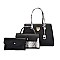 3 IN 1 TEXTURED LEATHER SATCHEL ANIMAL PRINT CLUTCH SET