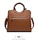 3 IN 1 CROCODILE SCARFED ROUND HANDLE SATCHEL SET