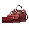 3 IN 1 CROCODILE SCARFED ROUND HANDLE SATCHEL SET